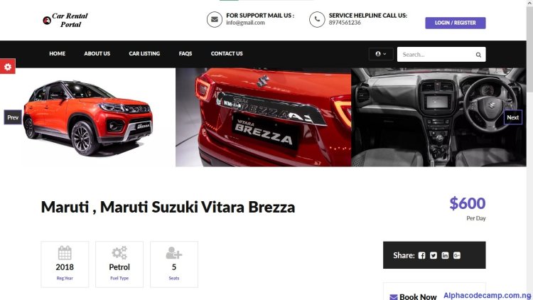 Online Car Rental System Using PHP With Source Code