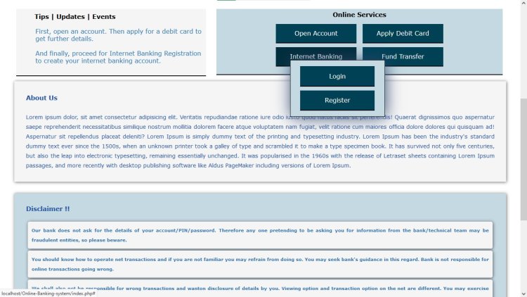Online Banking Management System In PHP With Source Code