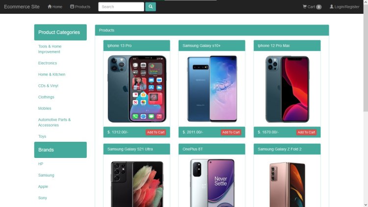 Complete E-commerce website source code in PHP and MySQL database
